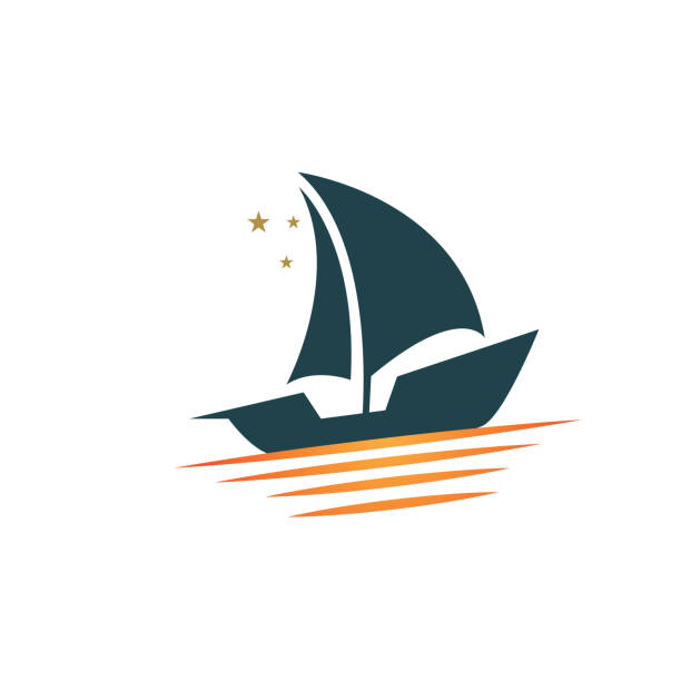 Silhouette of Dhow logo design  Traditional Sailboat from Asia Africa Silhouette of Dhow logo design  Traditional Sailboat from Asia Africa dhow stock illustrations