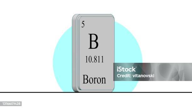 3d Illustration Boron Element Of The Periodic Table Of The Mendeleev System Stock Photo - Download Image Now