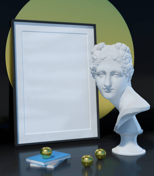 istock Interior vertical poster A2 mockup with bust of Venus Italica 1316604461