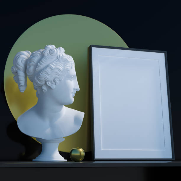 istock Interior vertical poster A2 mockup with bust of Venus Italica 1316605073