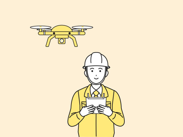 Site foreman drone operation illustration It is an illustration of a Site foreman drone operation. drone stock illustrations