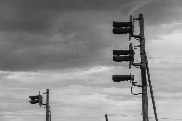 istock Traffic lights on railway tracks 1316607953