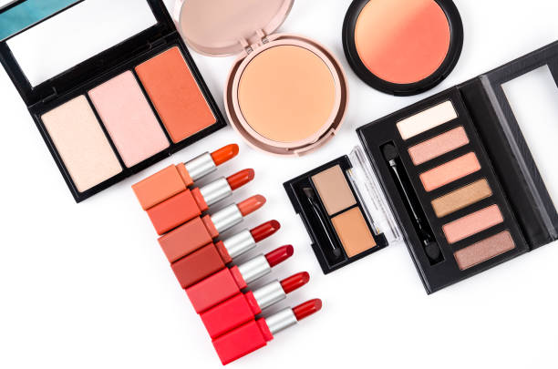 istock Beautiful blusher and Luxury Modern Red and Orange Lipstick 1316610969