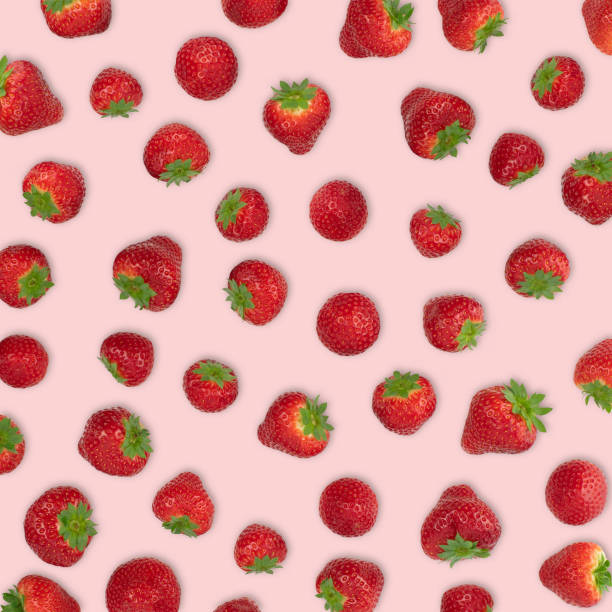 istock Fresh ripe strawberry background texture. Top view 1316614276