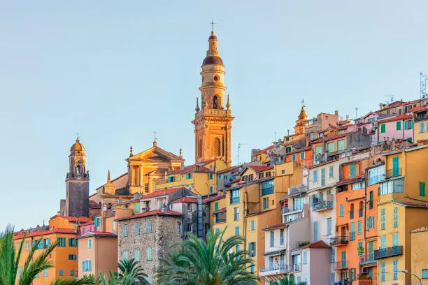 The city of Menton on the French Riviera