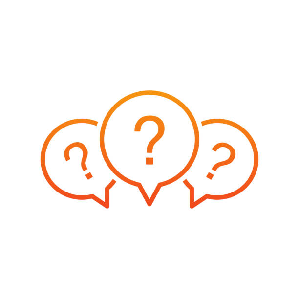 Question marks in speech bubbles vector icon. Question mark symbol in linear style isolated. Vector illustration EPS 10 Question marks in speech bubbles vector icon. Question mark symbol in linear style isolated Vector illustration EPS 10 question mark stock illustrations