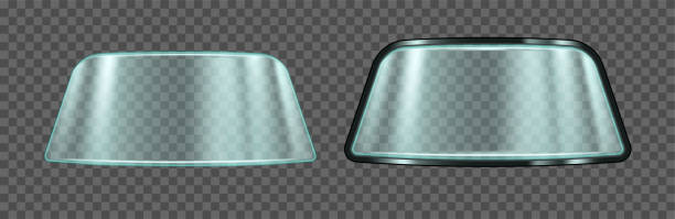 Windshield of passenger automobile isolated on transparent background Windshield of passenger automobile isolated on transparent background windshield stock illustrations