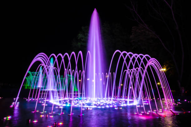 istock Illuminated colorful fountains 1316621776