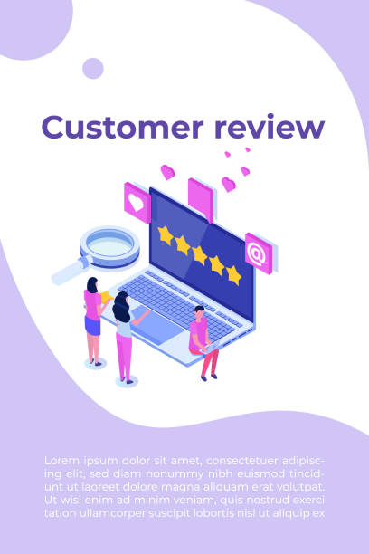 Customer review, Usability Evaluation,  Feedback,  Rating system isometric concept. Vector illustration vector art illustration