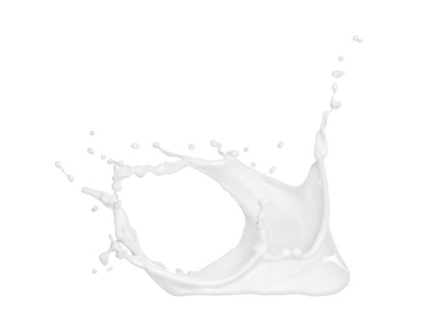 istock Beautiful splash of milk on white background 1316628151
