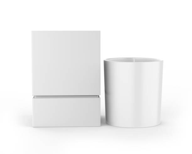istock Blank Scented Candle With Paper Box Packaging For Branding And Mock up, 3d render illustration. 1316629561