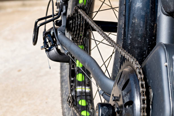 istock Close up of a bicycle drive train chain 1316632674