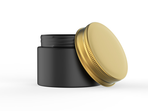 Blank cosmetic cream and gel jar for branding and mockup, 3d render illustration.