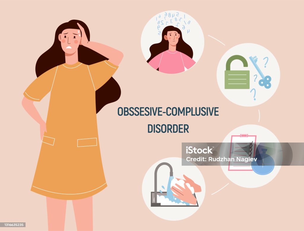 Ocd Obsessions Examples Obsessive Compulsive Disorder Concept Stock Illustration - Download ...