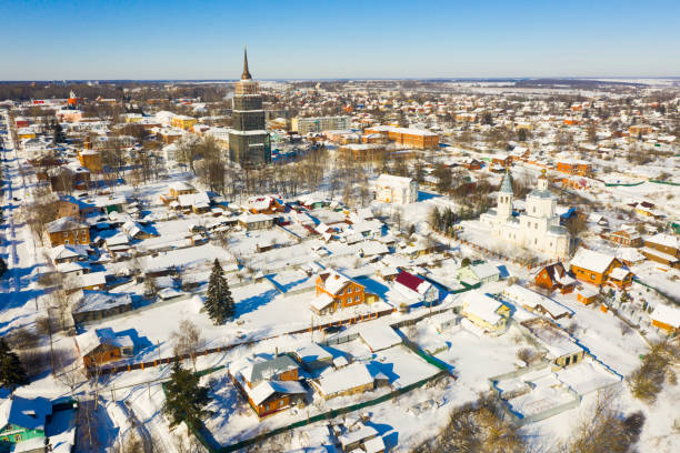 istock Venyov townscape with temple complex and belfry during restoration 1316639803