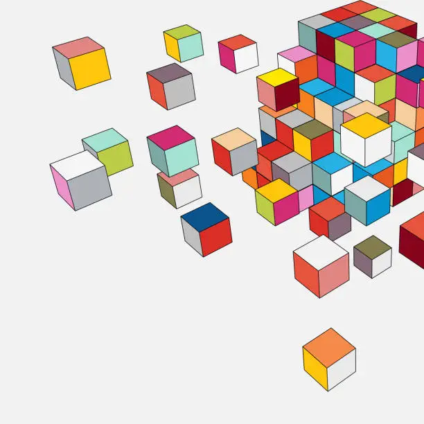 Vector illustration of heap cube