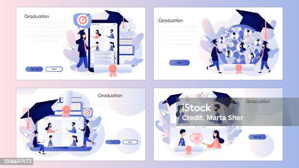 Public Distance Example Graduation Online Graduation Graduates Communicate Via Video Online Education At ...