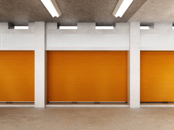 istock Self storage rooms with metal closed doors 1316643678