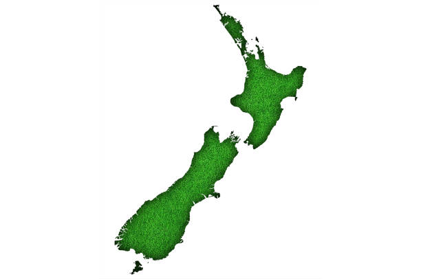 istock Map of New Zealand on green felt, 1316643775