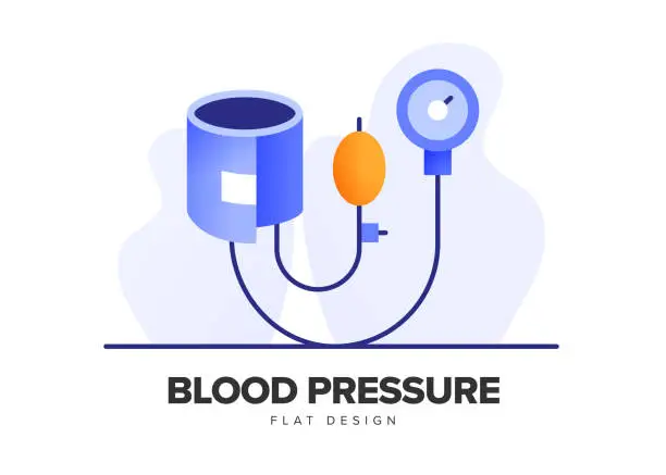 Vector illustration of Blood Pressure Gauge Modern Flat Icon Concept Design