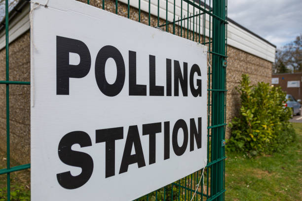 istock Polling station sign on election day 1316645743