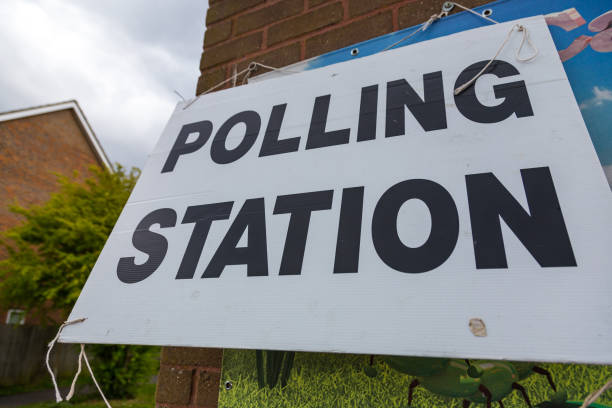 istock Polling station sign on election day 1316645758