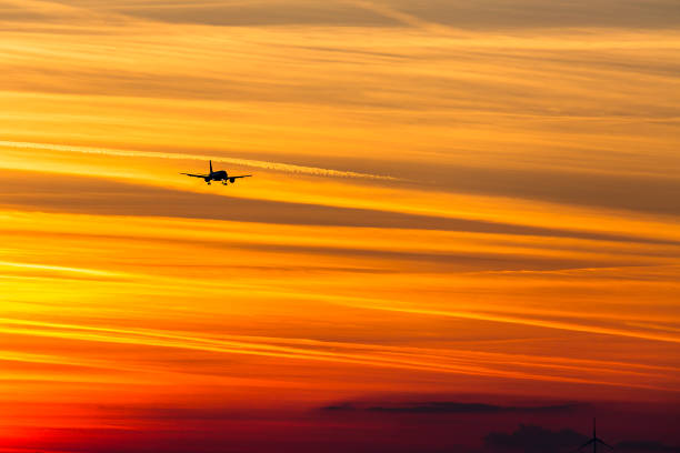istock Final Approach for Landing at Sunset, Munich Airport, Germany 1316647853