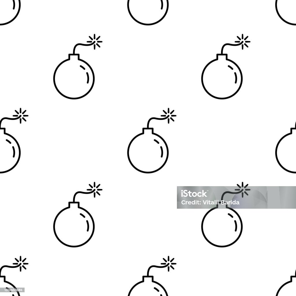 Bombistic Pattern Bomb Seamless Pattern Boom Symbol Pattern Stock Illustration - Download ...