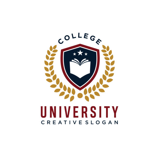 stockillustraties, clipart, cartoons en iconen met college ontwerp sjabloon vector illustratie. university college badges embleem tekens stock vector. het pictogramsymbool van de campus van de universiteit - universiteit
