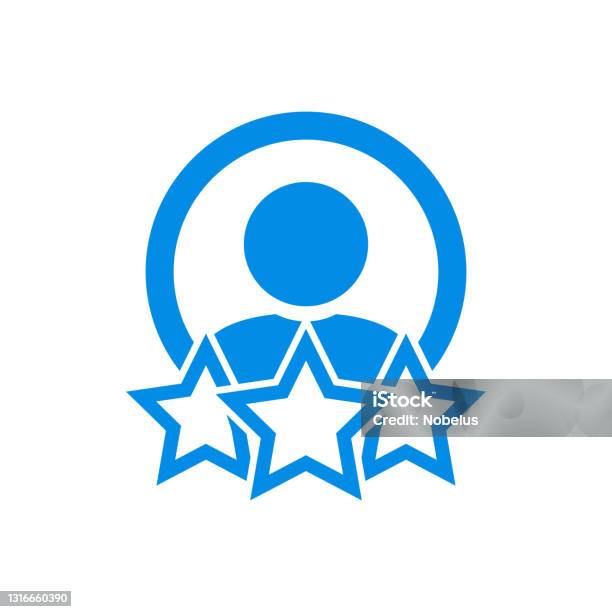 Employee Appreciation Icon Review Vector Icon Man And Three Stars Rating Line Icon User Reviews Feedback Quality Control Symbol Stock Illustration - Download Image Now