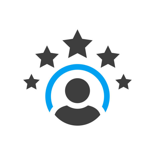 Employee experience vector icon. 5 star satisfaction rating vector icon. Rating icon. 5 star work experience symbol Employee experience vector icon. 5 star satisfaction rating vector icon. Rating icon. 5 star work experience symbol loyalty stock illustrations