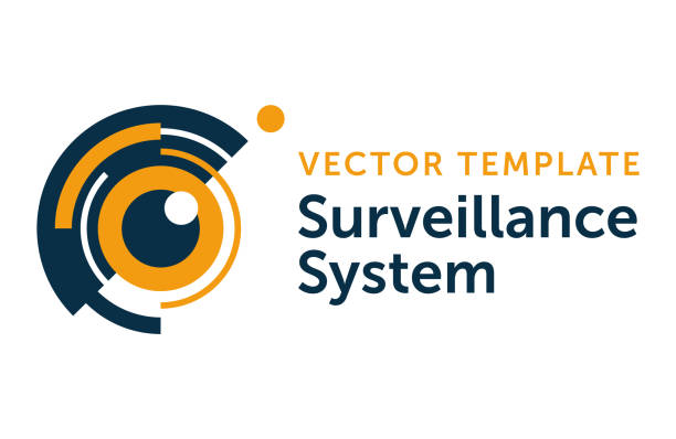 ilustrações, clipart, desenhos animados e ícones de sistema de vigilância - logotipo do equipamento de gravação - security system illustrations