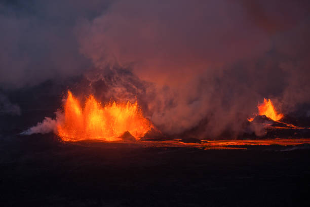 istock A row of erupting volcanic craters 1316661891