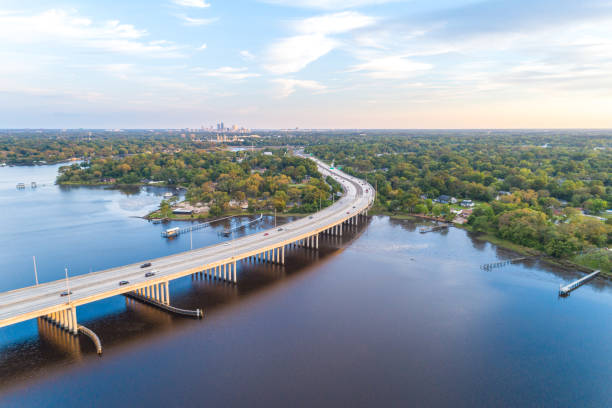Interstate Bridge over Florida River stock photo