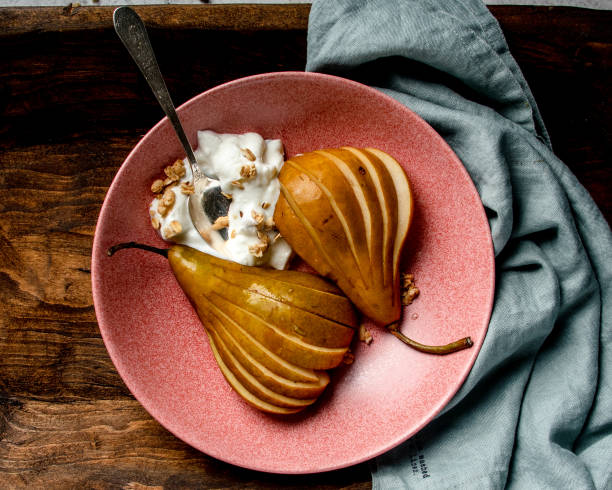 istock Pears in bowl with yogurt 1316673727