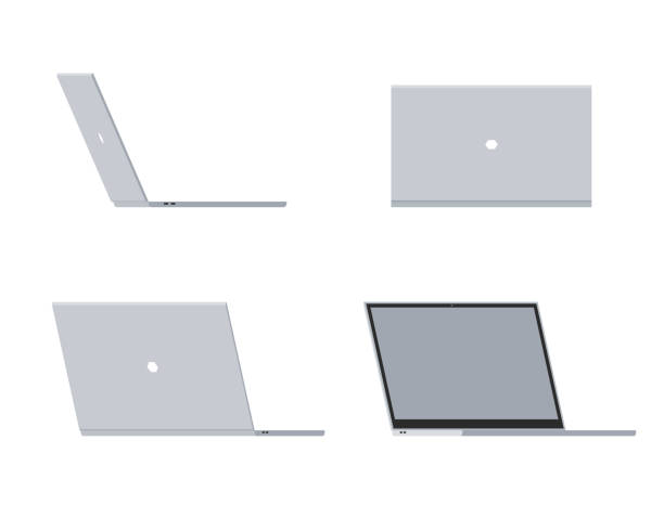Laptops from various angles Laptops from various angles.Vector illustration that is easy to edit. angle illustrations stock illustrations