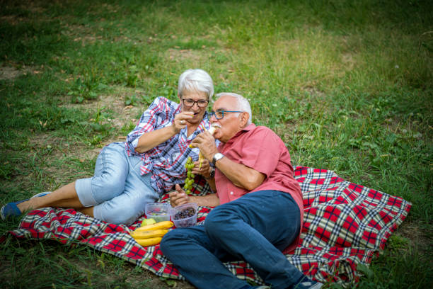 istock Senior Couple Having Picnic In Nature 1316676385