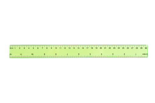 Triangle scale ruler on white background