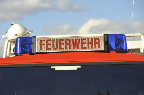 istock fire department sign in german (Feuerwehr) 1316680454