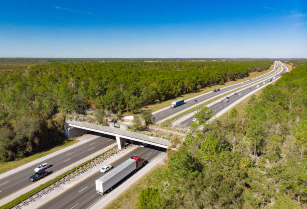 Aerial View of Land Bridge over Interstate 75
