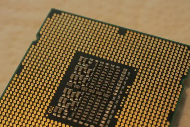 notebook old cpu for pc computer close up macro Intel old cpu for pc computer close up macro