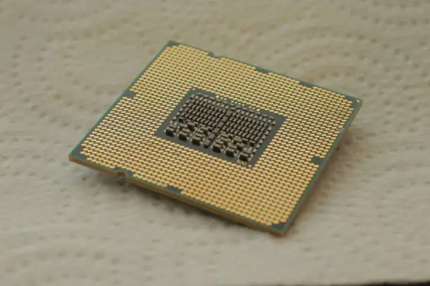 notebook old cpu for pc computer close up macro Intel old cpu for pc computer close up macro