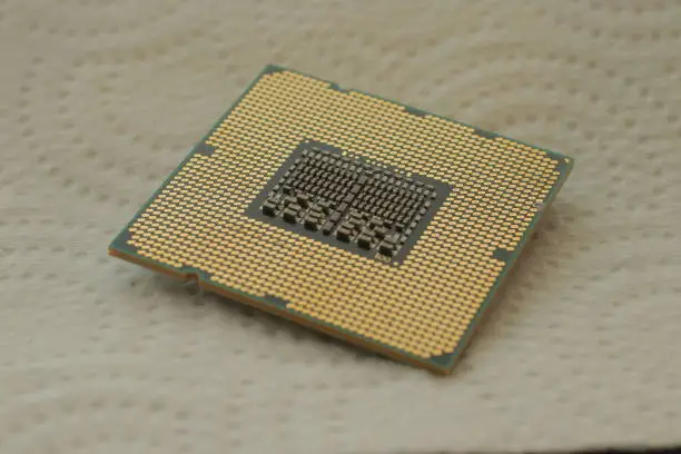 Photo of Intel cpu for pc computer close up macro