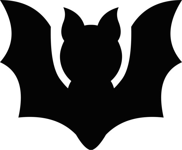 ilustrações, clipart, desenhos animados e ícones de emoticon de ilustração vetorial da silhueta de um morcego roedor voador de cor preta - dracula orchid