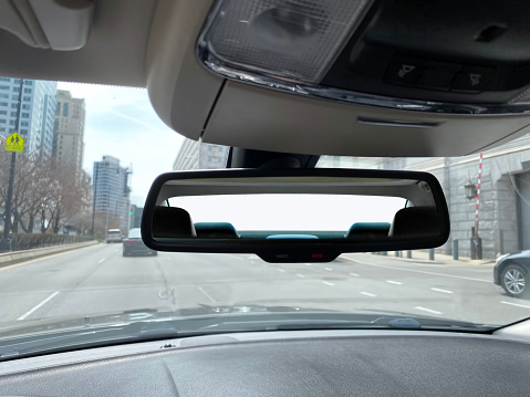 Rear view mirror in a modern car