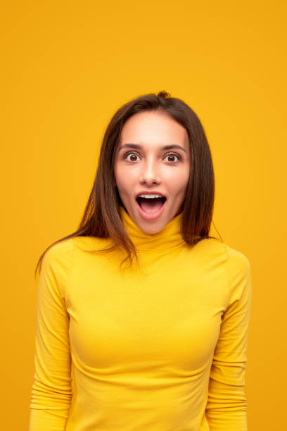 istock Amazed female yelling at camera 1316709652