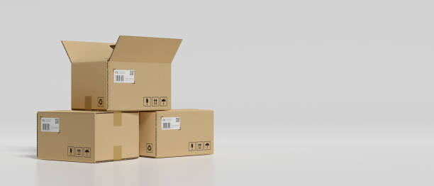 istock 3D rendering, cardboard boxes stacked in the storage warehouse 1316720390