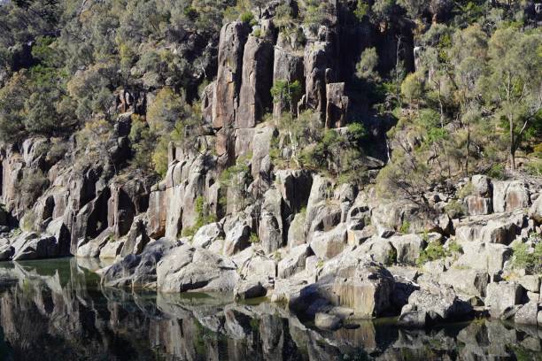 Close Up of Cataract Gorge Cliffscape Launceston, Tasmania, April 27, 2021. launceston tasmania stock pictures, royalty-free photos & images