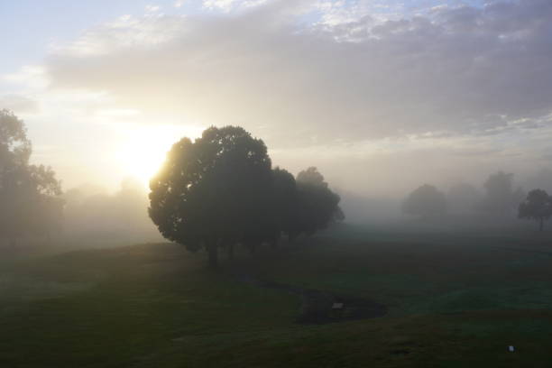 Launceston, Tasmania, April 29, 2021.\nTasmanian countryside scene shortly after sunrise