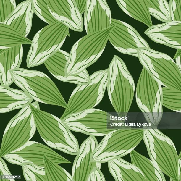 Green Patternms Random Decorative Seamless Doodle Pattern With Random Green Leaves Ornament ...